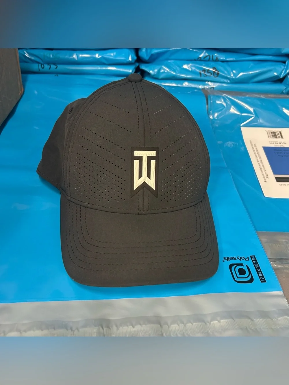 Tiger Woods Nike Heritage 86 Flex Fitted Black Mesh Breathable Golf Cap Hat L/XL